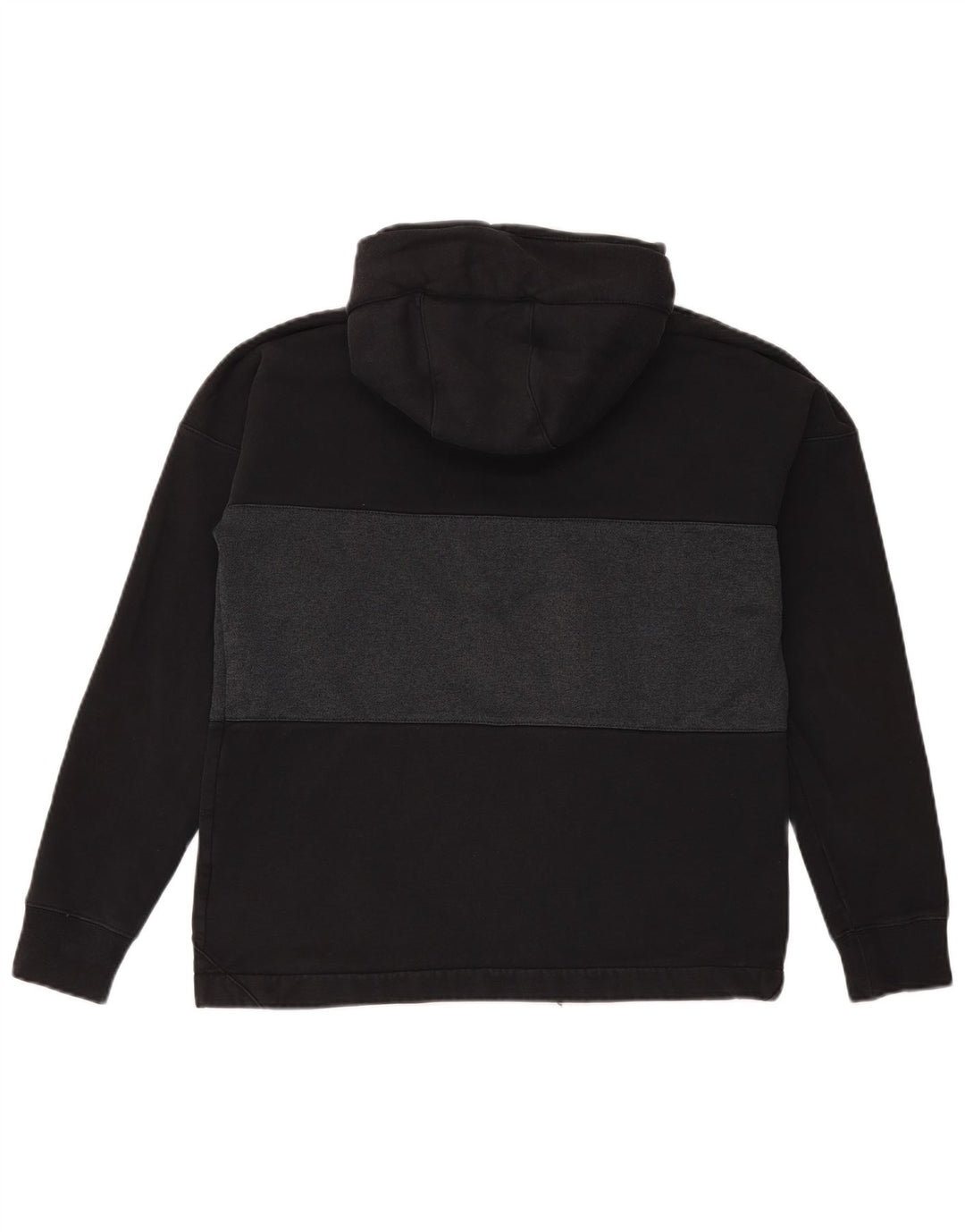 Nike Mens Graphic Hoodie Jumper Medium Black Colourblock Cotton