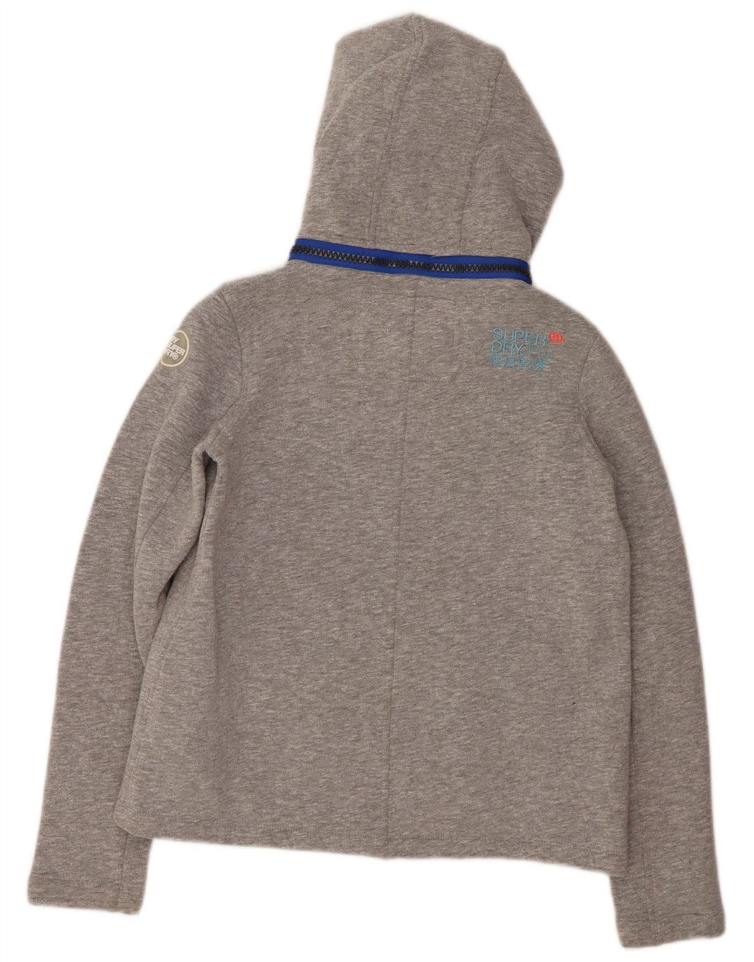 SUPERDRY Womens Zip Hoodie Sweater UK 10 Small Grey Polyester