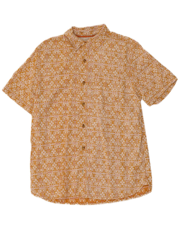 Fat Face Mens Short Sleeve Shirt Medium Orange Floral Cotton
