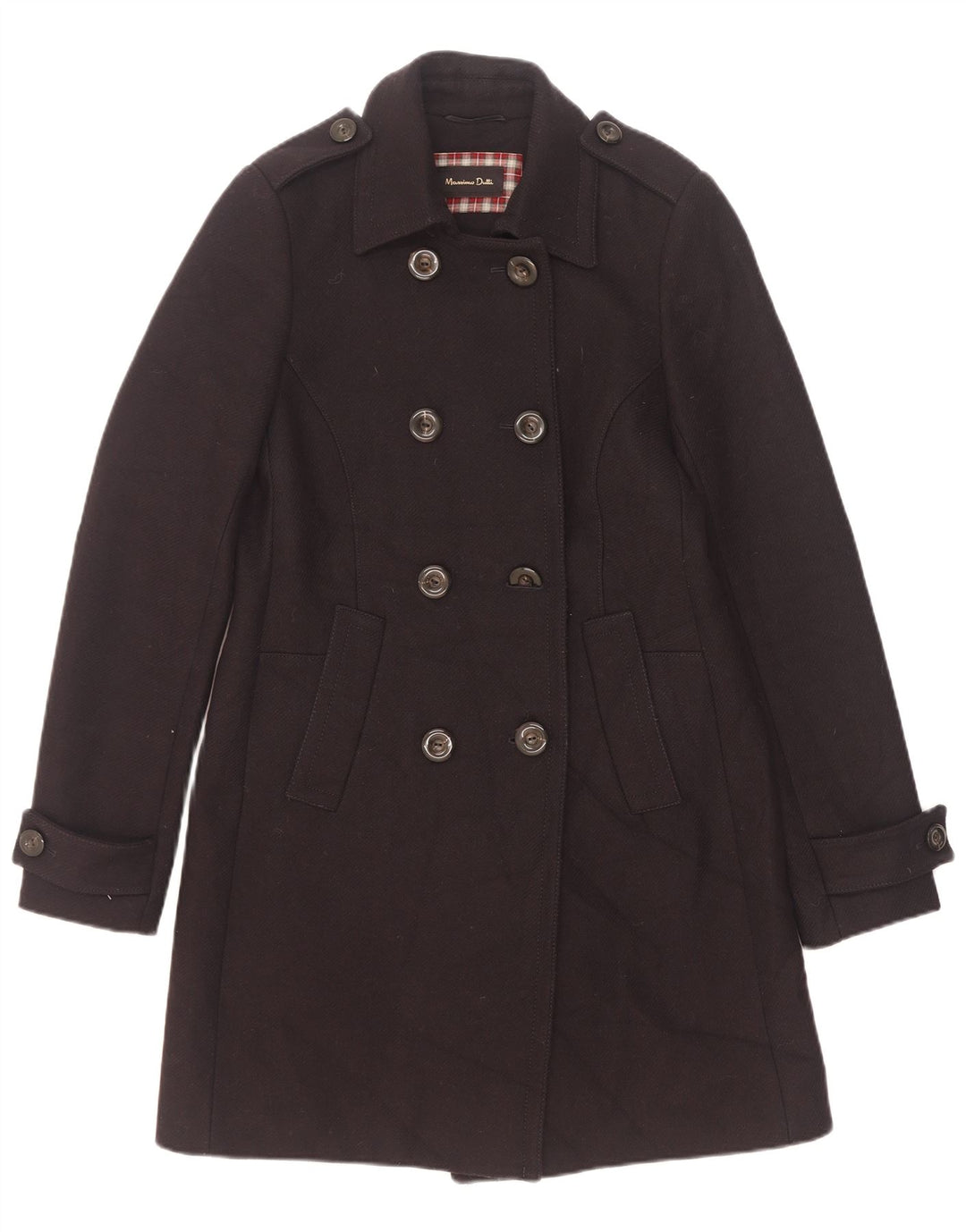Massimo Dutti Womens Military Double Breasted Coat UK 10 Small Navy Blue