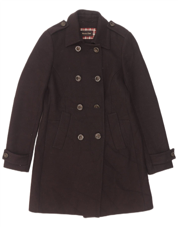 Massimo Dutti Womens Military Double Breasted Coat UK 10 Small Navy Blue