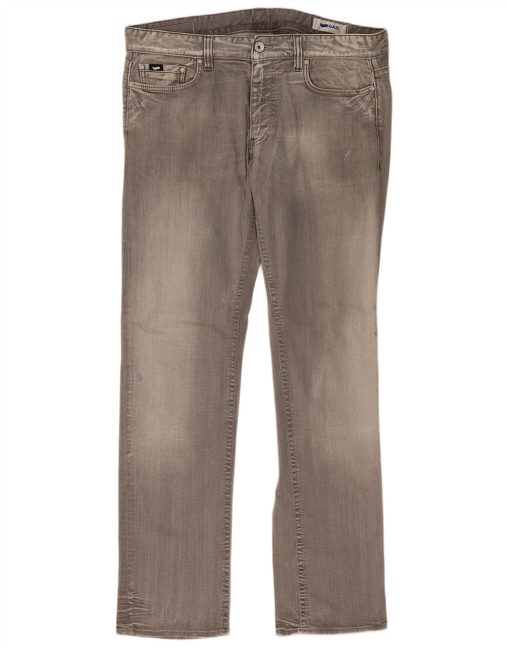 Gas Womens Straight Jeans W38 L34 Grey Cotton