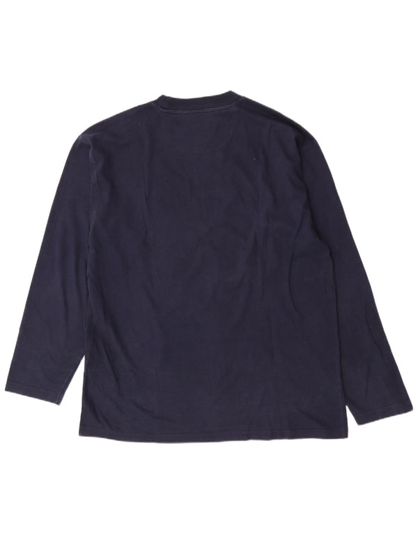 Champion Mens Top Long Sleeve 2XL Navy Blue Cotton