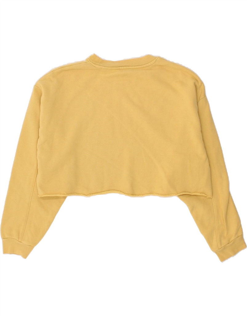 LEVI'S Womens Graphic Crop Sweatshirt Jumper UK 6 XS Yellow | Vintage Levi's | Thrift | Second-Hand Levi's | Used Clothing | Messina Hembry 