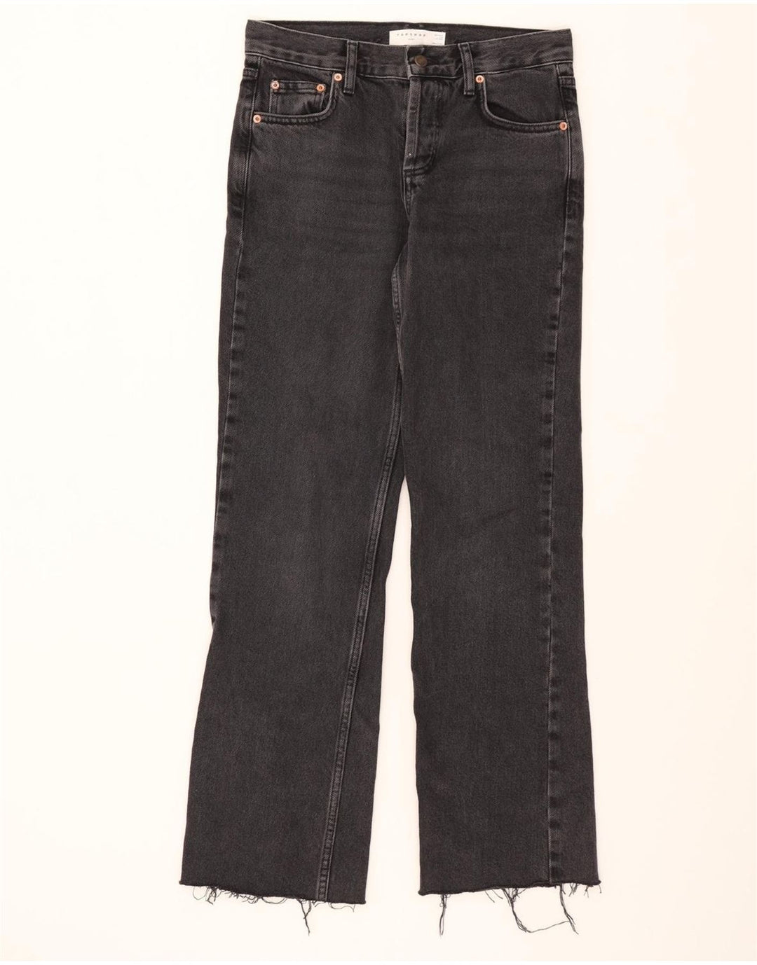 TOPSHOP Womens Straight Jeans W26 L32 Grey Cotton Vintage Topshop and Second-Hand Topshop from Messina Hembry 
