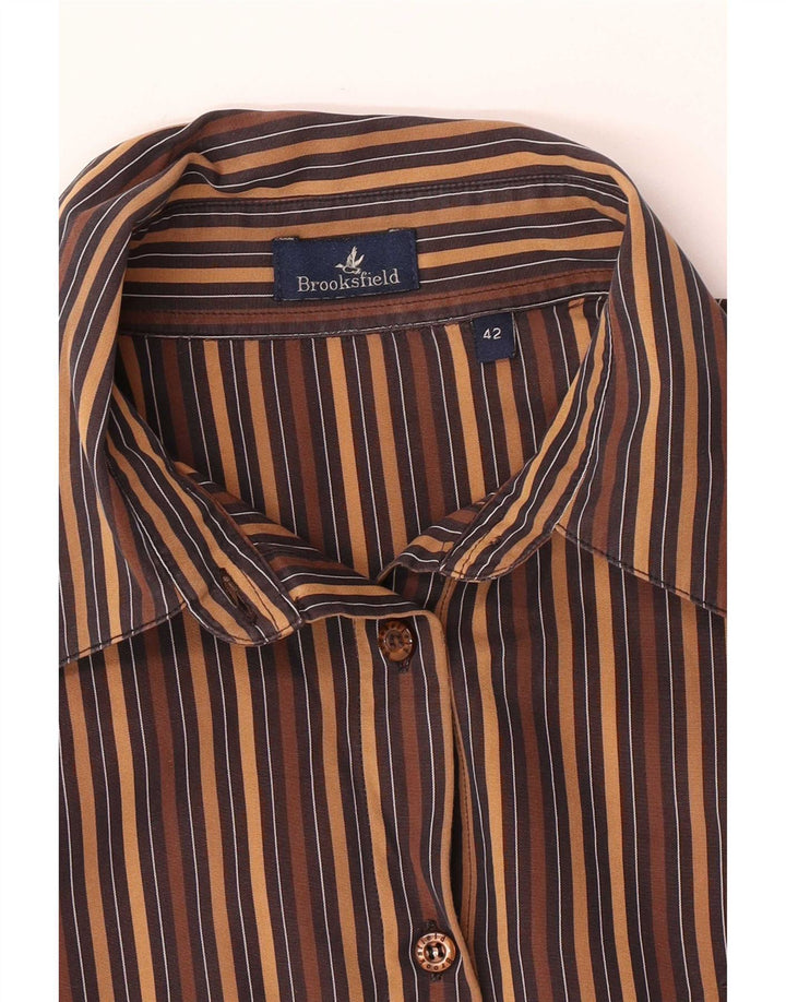 Brooksfield Womens Shirt IT 42 Medium Brown Striped