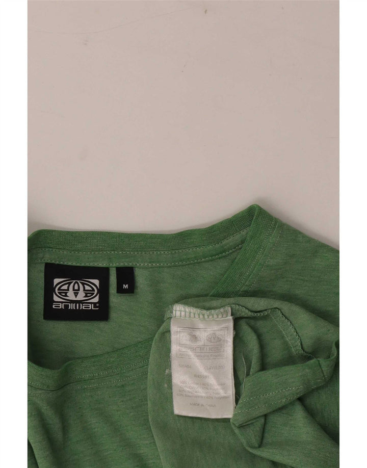 Animal Mens Graphic T-Shirt Top Medium Green Cotton