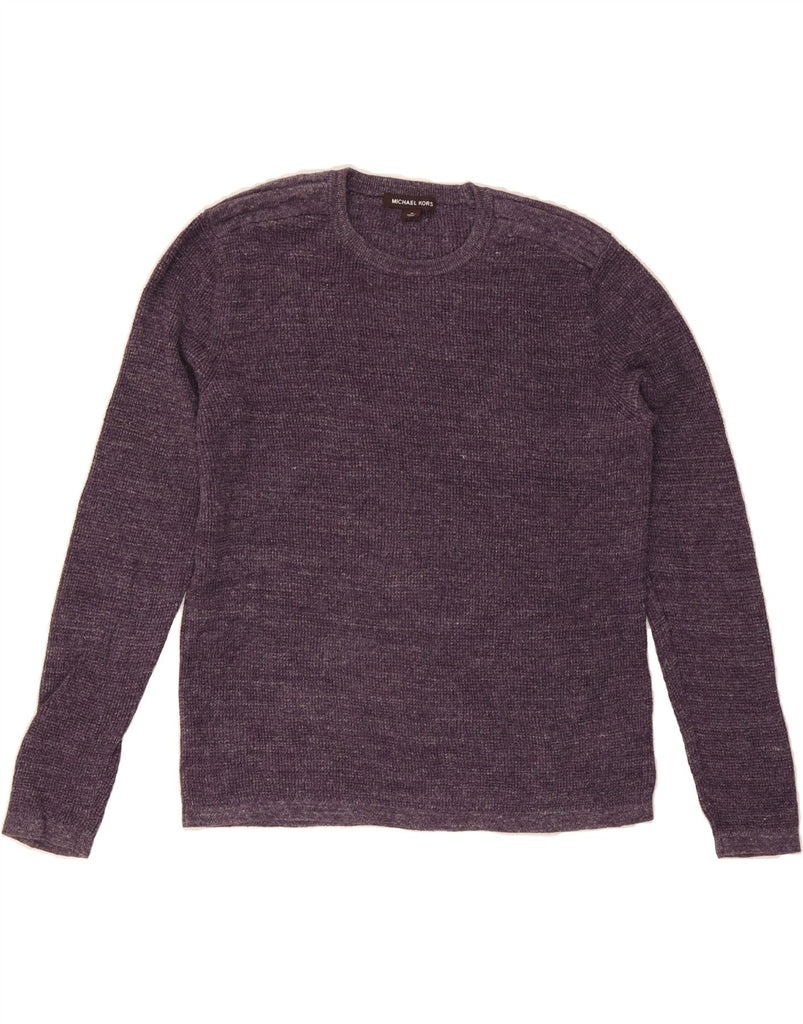 MICHAEL KORS Mens Crew Neck Jumper Sweater Medium Purple Flecked Cotton Vintage Michael Kors and Second-Hand Michael Kors from Messina Hembry 