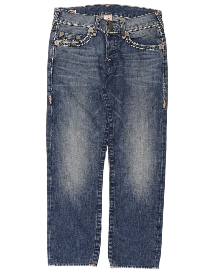 True Religion Womens Straight Jeans W31 L28 Blue Cotton