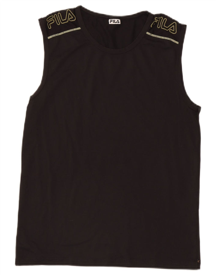 Fila Mens Graphic Vest Top Small Black Polyamide