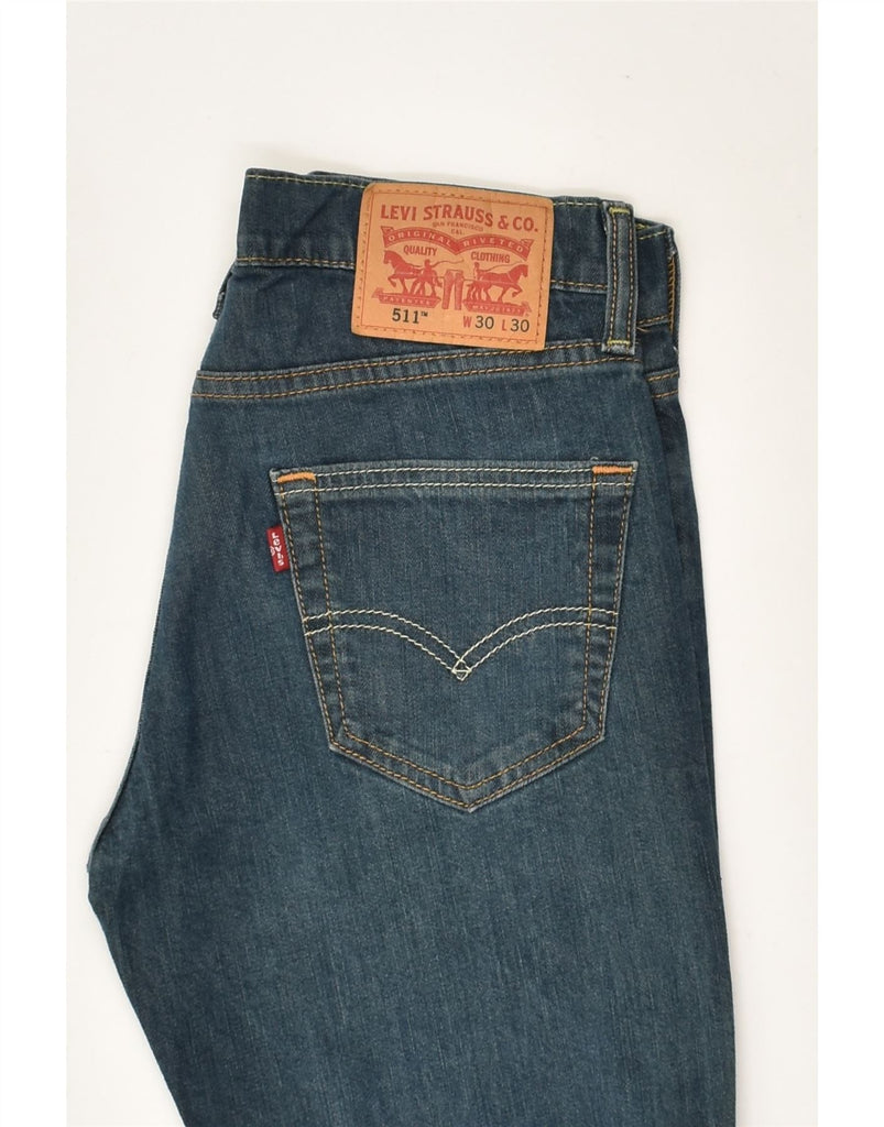 LEVI'S Mens 511 Slim Jeans W30 L30 Blue Cotton | Vintage Levi's | Thrift | Second-Hand Levi's | Used Clothing | Messina Hembry 