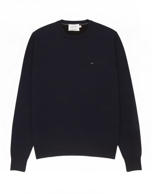Calvin Klein Mens Crew Neck Jumper Sweater Small Black Cotton