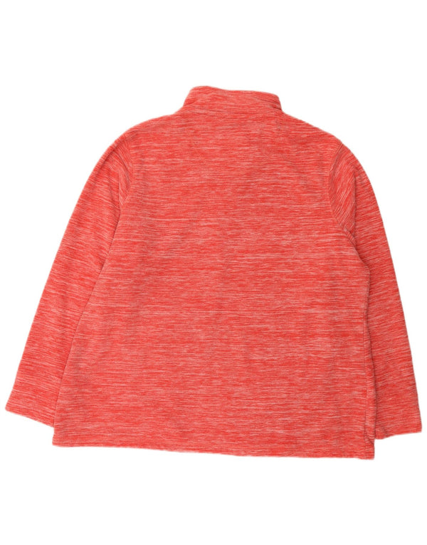 Weird Fish Womens Zip Neck Fleece Jumper UK 22 3XL Red Flecked Polyester