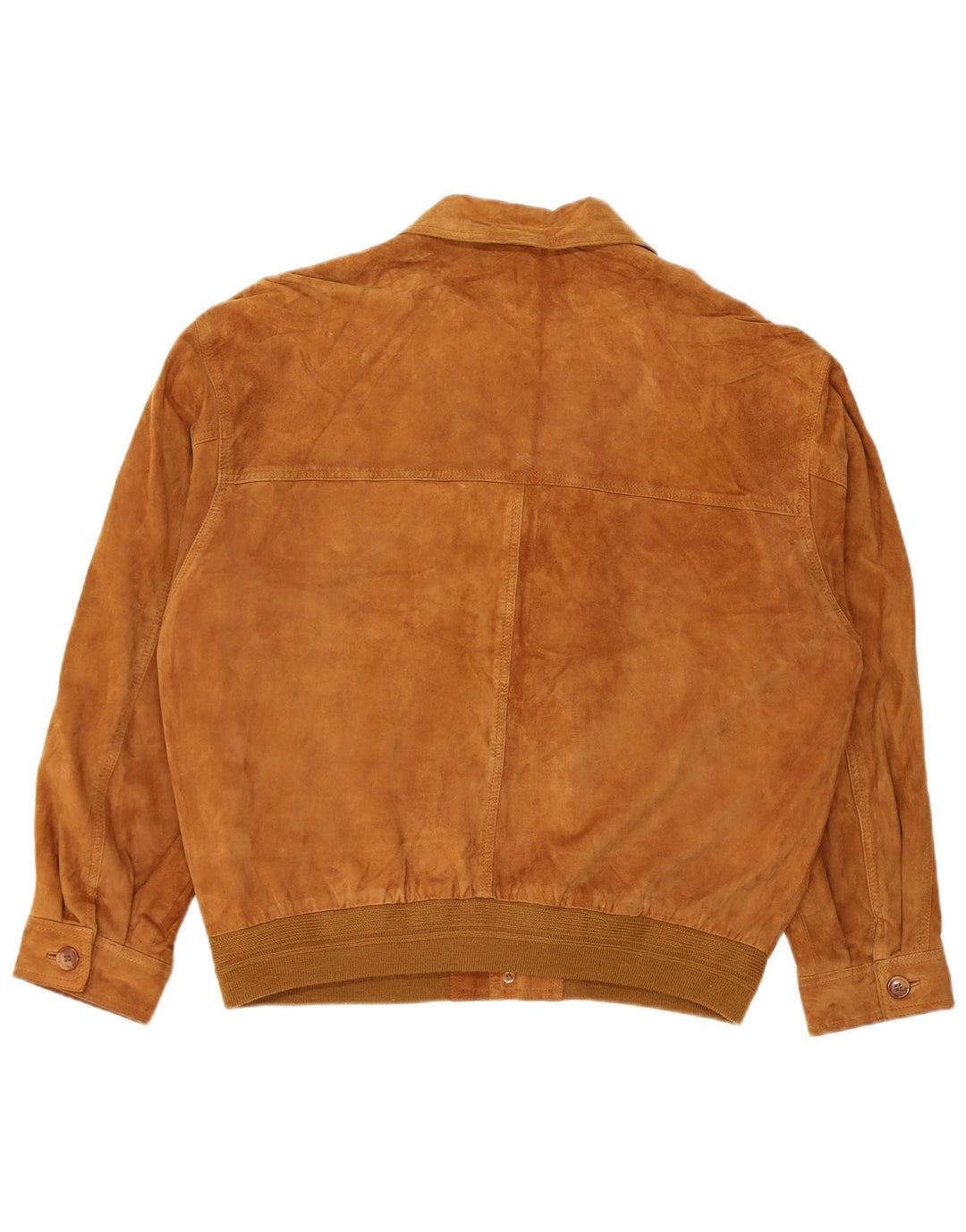 Vintage Mens Suede Bomber Jacket IT 54 2XL Brown Leather