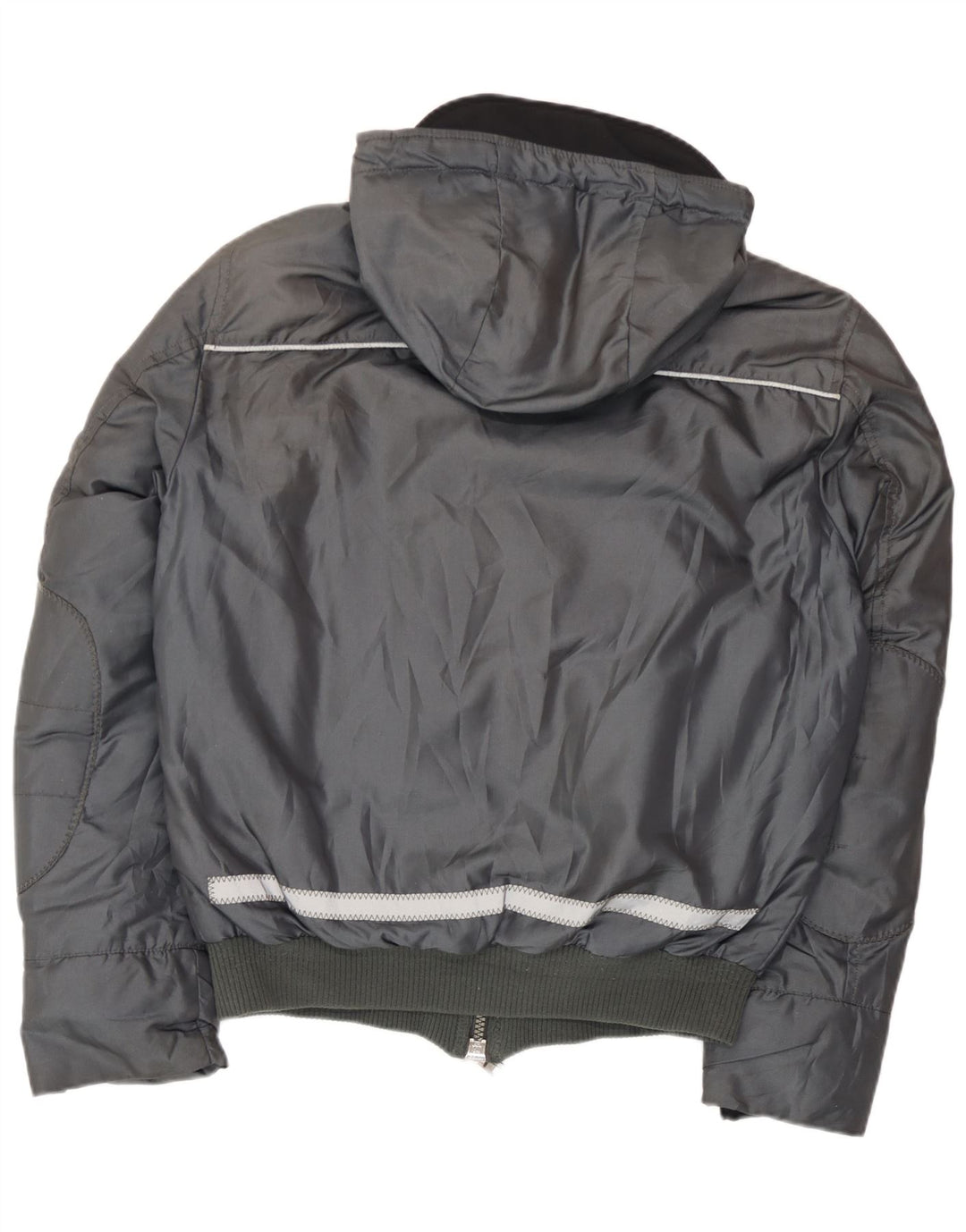 PEUTEREY Mens Hooded Bomber Padded Jacket UK 38 Medium Grey Polyamide