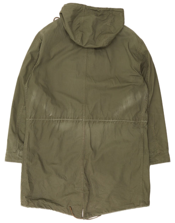Zara Mens Hooded Parka Jacket UK 40 Large Khaki