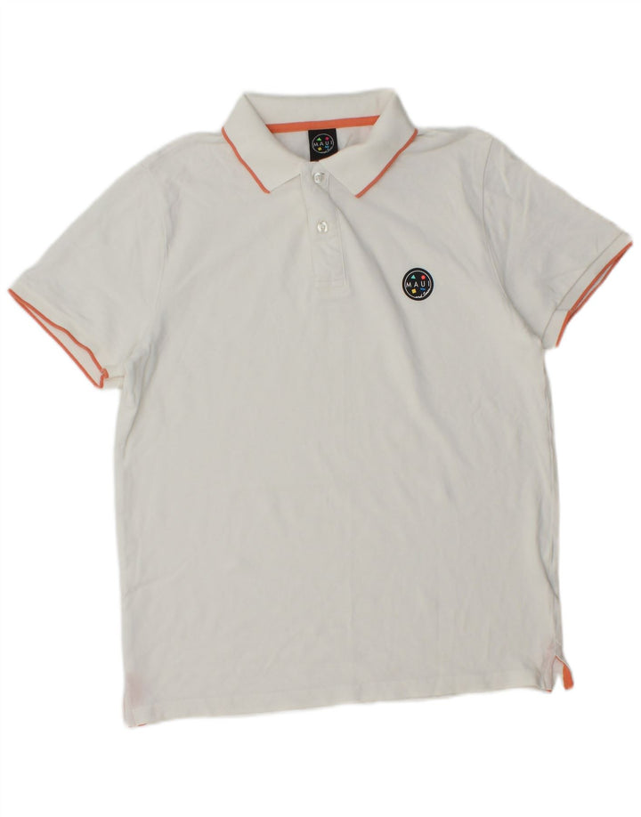 Maui and Sons Mens Polo Shirt Small White Cotton