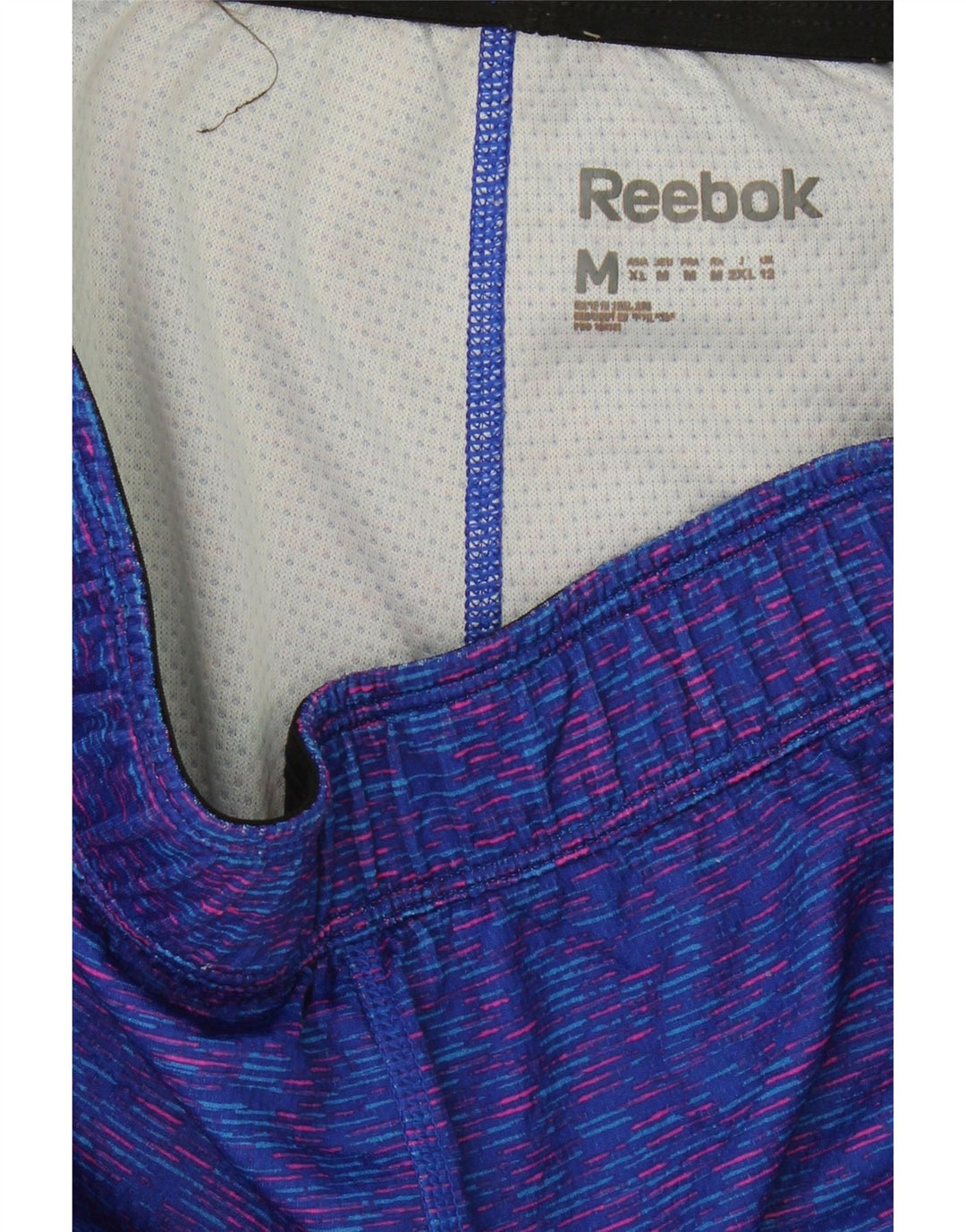 REEBOK Womens Sport Shorts UK 12 Medium Blue Flecked Polyester Vintage Reebok and Second-Hand Reebok from Messina Hembry 