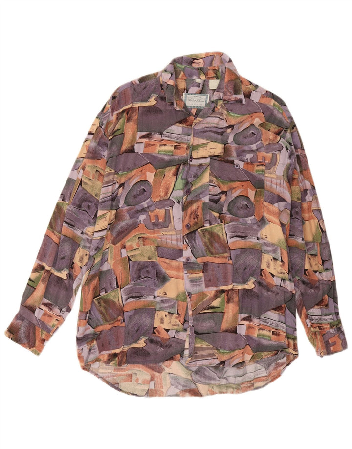 Vintage Mens Shirt Large Multicoloured Patchwork