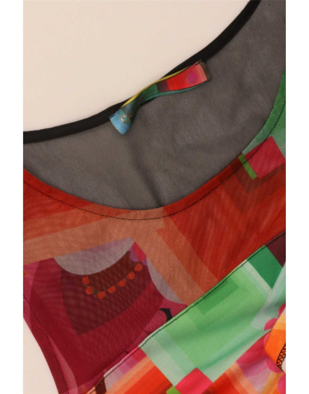 Desigual Womens Graphic Sheath Dress UK 14 Large Multicoloured Geometric