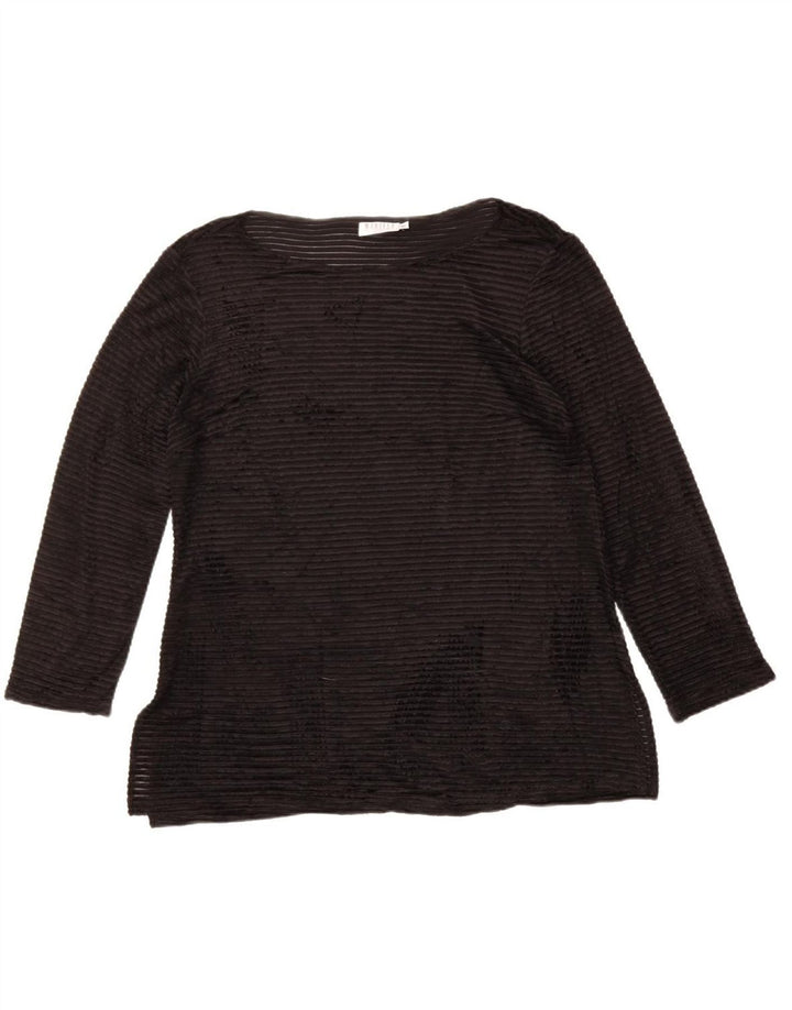 MARELLA Womens Top Long Sleeve IT 46 Large Black