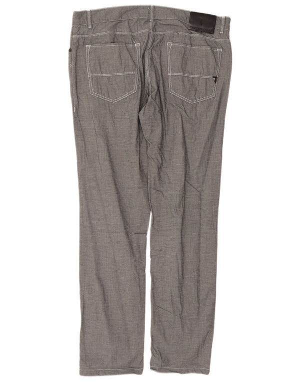 Trussardi Mens Straight Casual Trousers IT 50 Large W36 L30 Grey Cotton