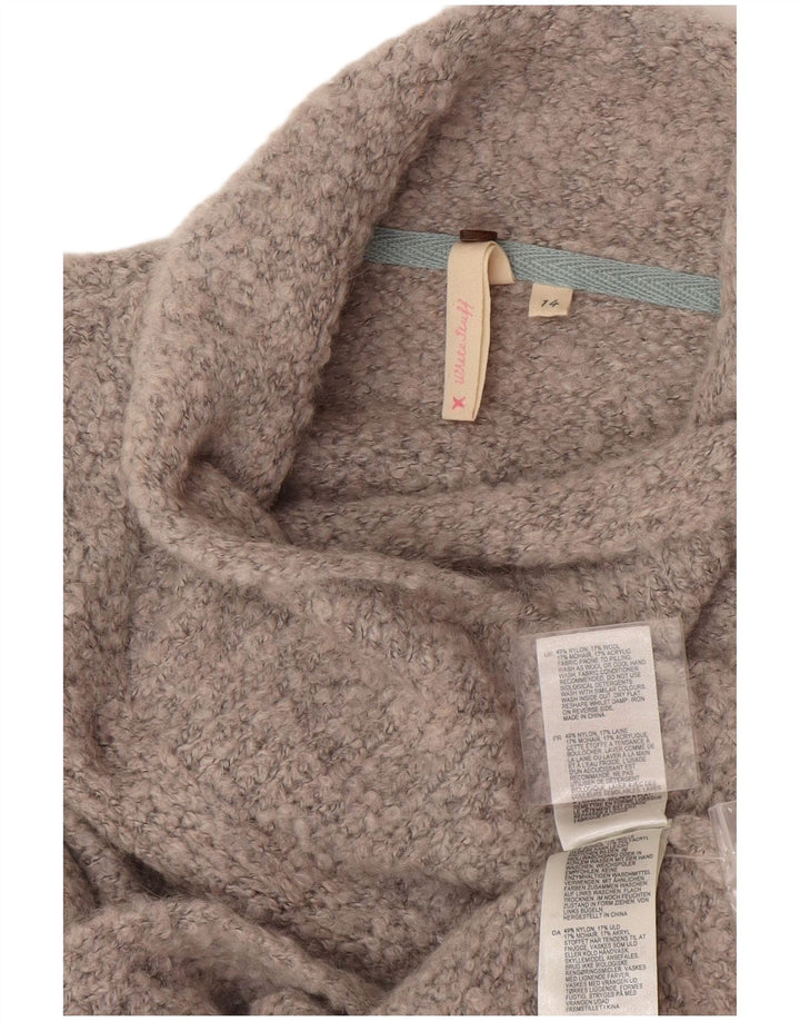 White Stuff Womens Cardigan Sweater UK 14 Large Grey Nylon