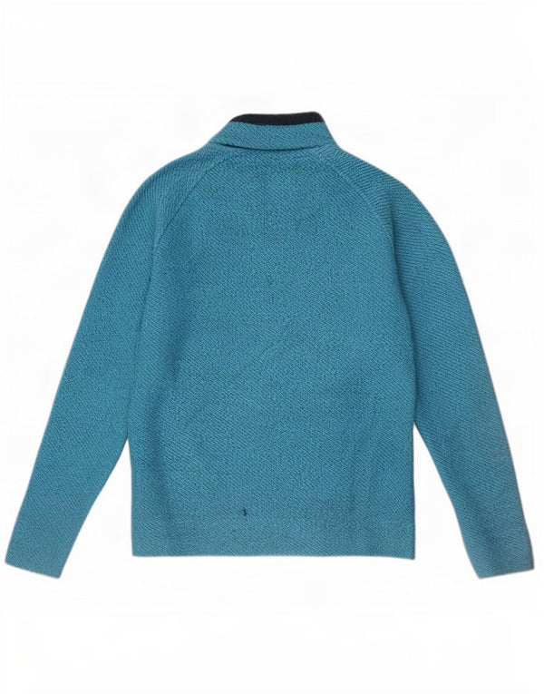 Weird Fish Womens Zip Neck Sweatshirt Jumper UK 10 Small Blue Cotton