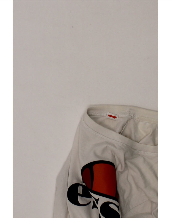 ELLESSE Boys Graphic T-Shirt Top 9-10 Years White Cotton Vintage Ellesse and Second-Hand Ellesse from Messina Hembry 