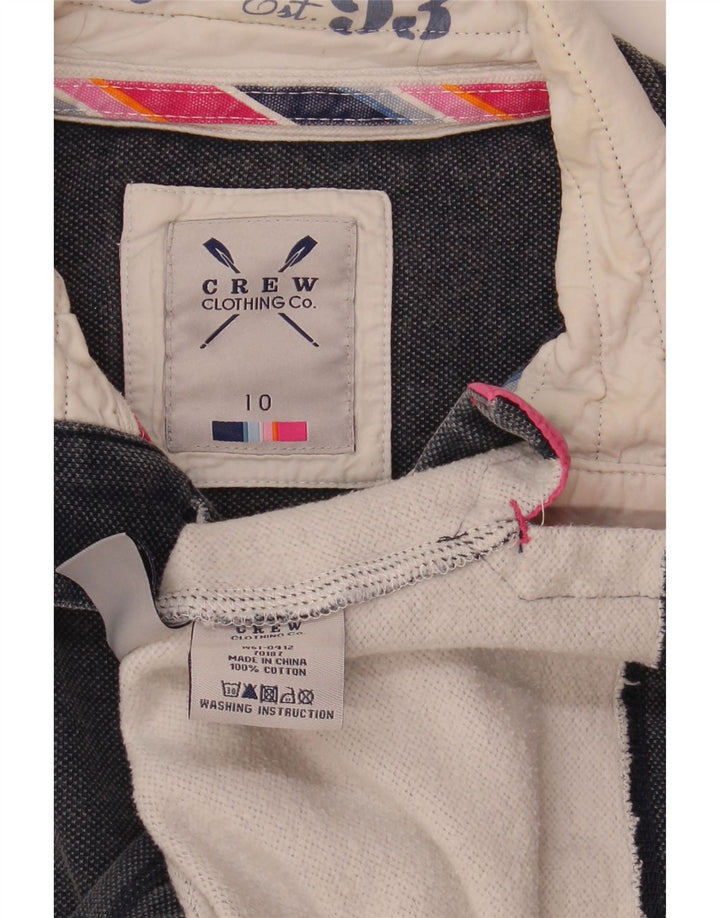 Crew Clothing Womens Button Neck Sweatshirt Jumper UK 10 Small Navy Blue