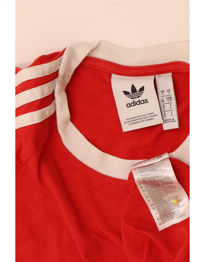 Adidas Mens T-Shirt Top Small Red Cotton