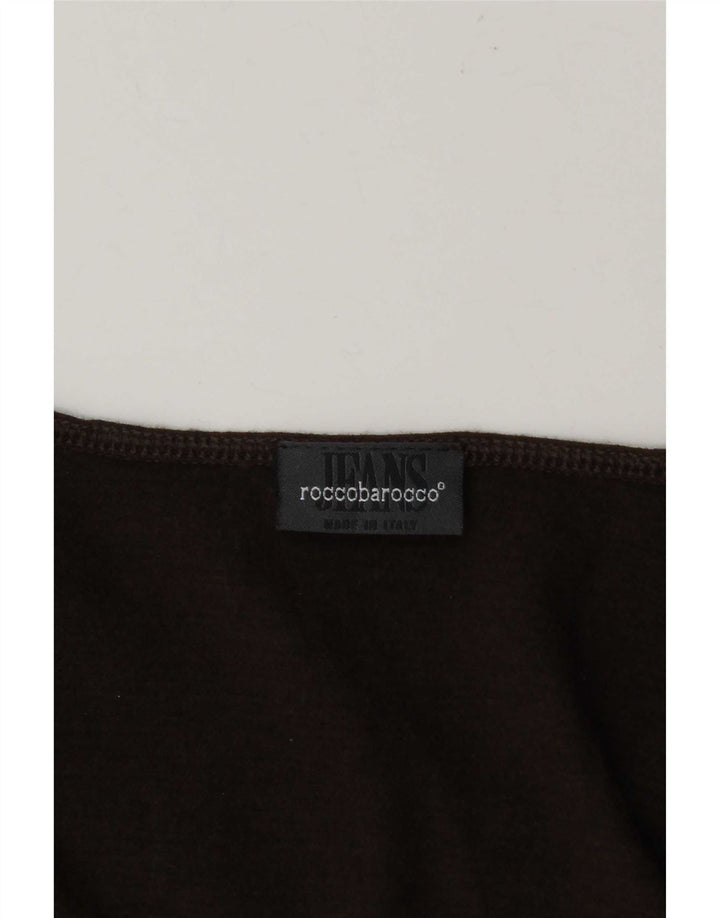 Roccobarocco Womens Graphic Top Long Sleeve UK 12 Medium Brown