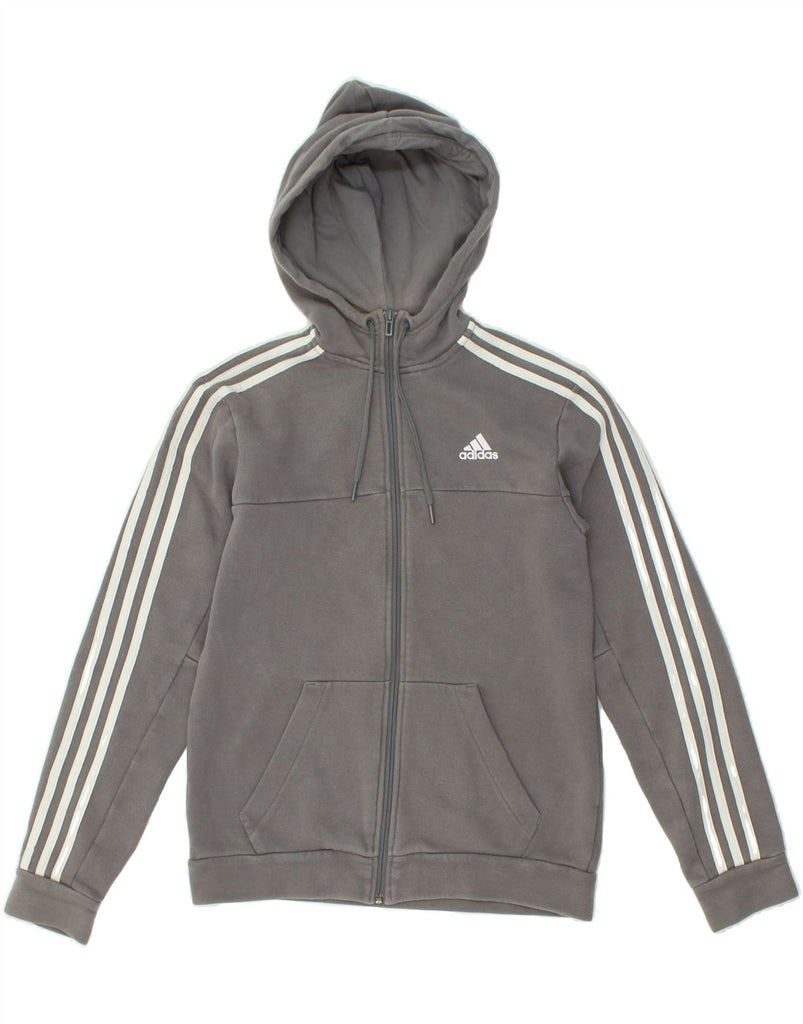 ADIDAS Mens Zip Hoodie Sweater Small Grey Cotton | Vintage Adidas | Thrift | Second-Hand Adidas | Used Clothing | Messina Hembry 