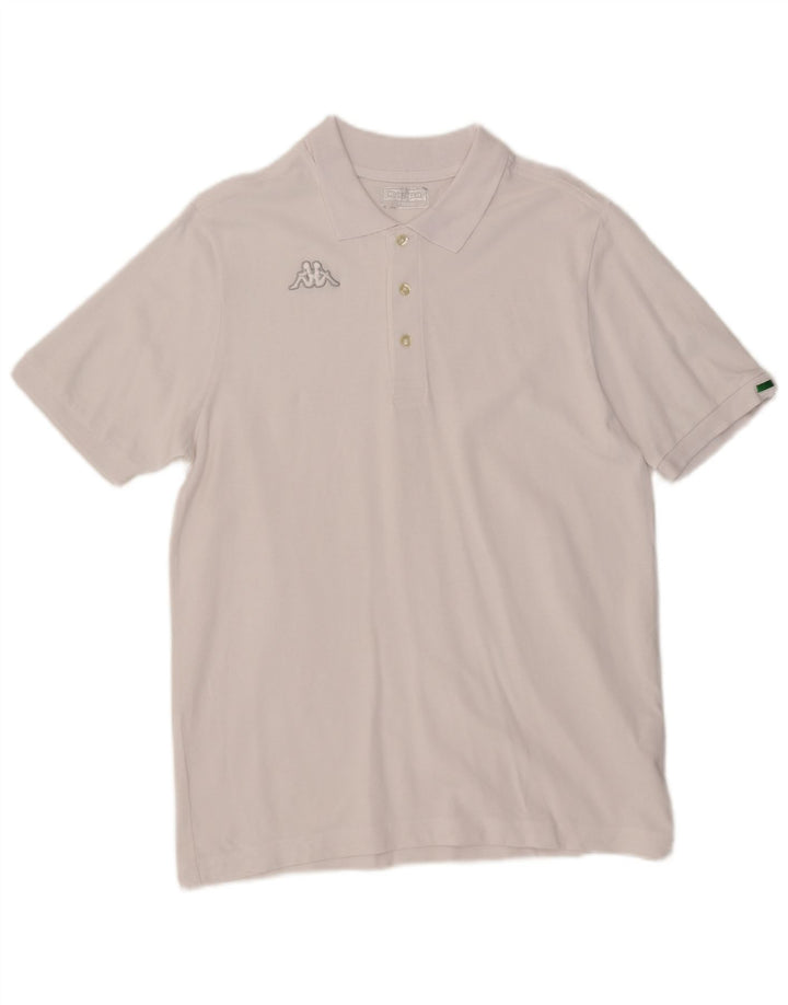 Kappa Mens Polo Shirt Medium White Cotton