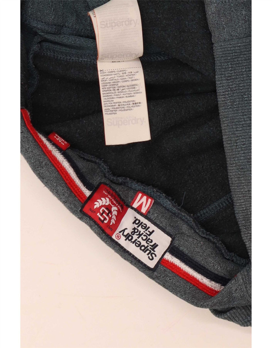 Superdry Mens Graphic Tracksuit Trousers Joggers Medium Grey Cotton