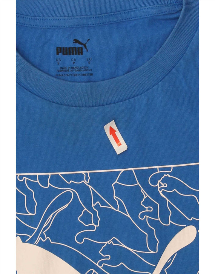 Puma Mens Graphic T-Shirt Top Small Blue