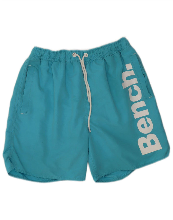 Bench Mens Graphic Swimming Shorts Medium  Blue Polyester