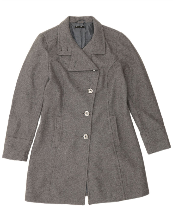 SISLEY Womens Overcoat IT 42 Medium Grey Wool