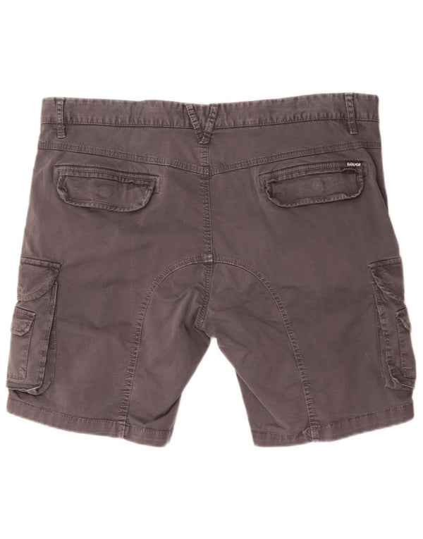 Brugi Mens Cargo Shorts IT 56 3XL W50 Grey Cotton