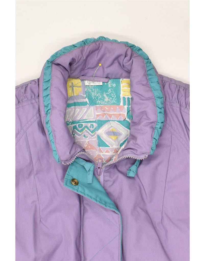 VINTAGE Womens Overcoat EU 50 3XL Purple Cotton | Vintage Vintage | Thrift | Second-Hand Vintage | Used Clothing | Messina Hembry 