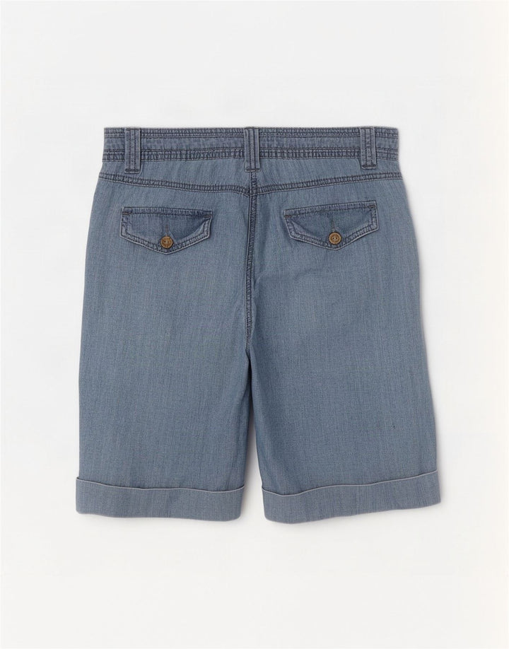 M&Co Womens Bermuda Shorts UK 14 Large W32 Blue Cotton