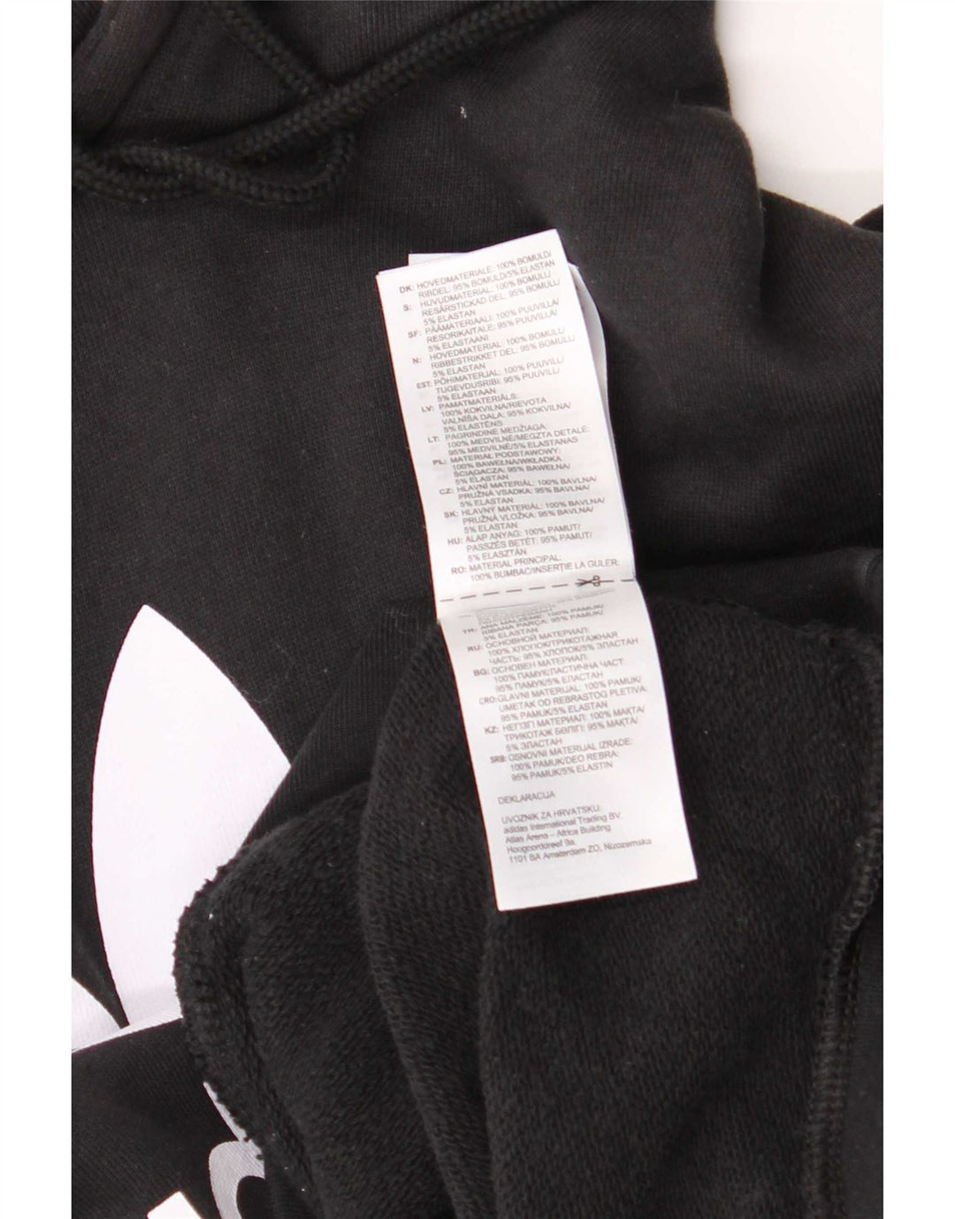 Adidas Mens Graphic Hoodie Jumper Medium Black Cotton