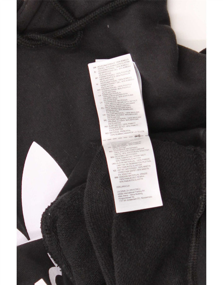 Adidas Mens Graphic Hoodie Jumper Medium Black Cotton