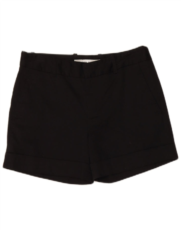 Zara Womens Chino Shorts Medium W28  Black Cotton