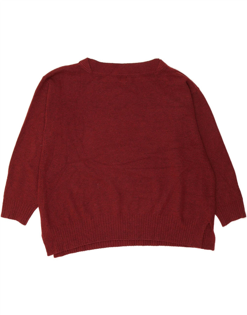 JOHN LEWIS Womens Crop Boat Neck Jumper Sweater UK 20 2XL Burgundy Vintage John Lewis and Second-Hand John Lewis from Messina Hembry 