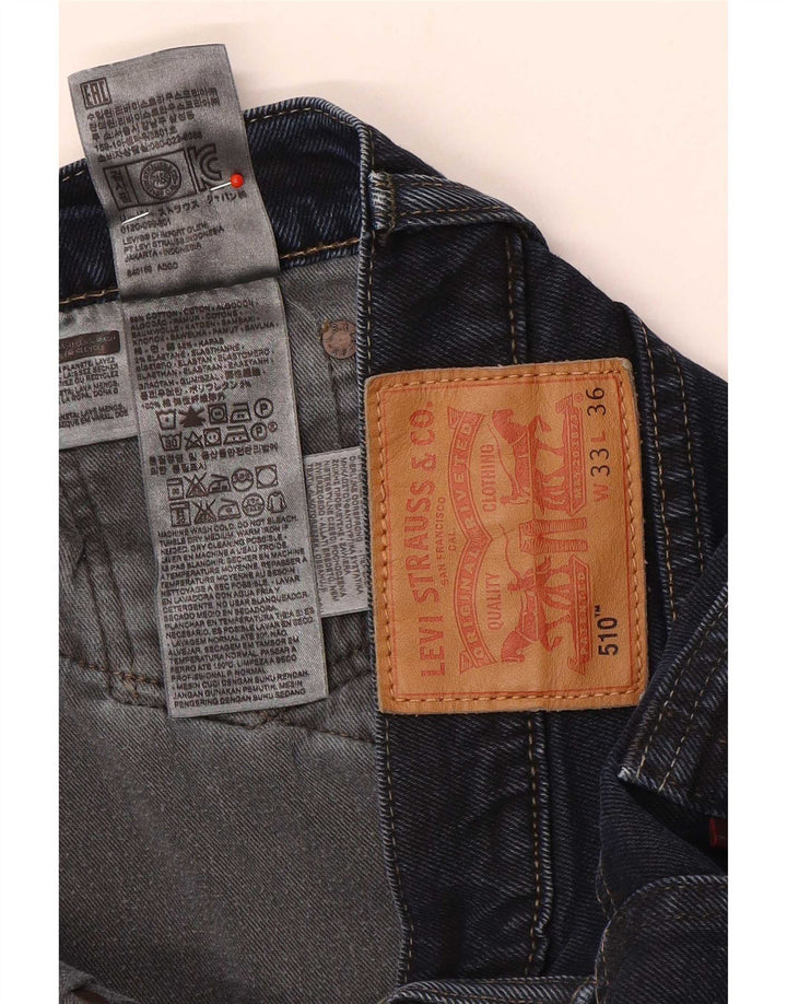 Levi's Mens 510 Denim Shorts W33 Medium Navy Blue Cotton