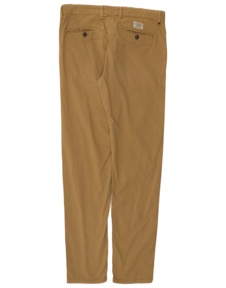 Rifle Mens Slim Chino Trousers W32 L32 Beige Cotton