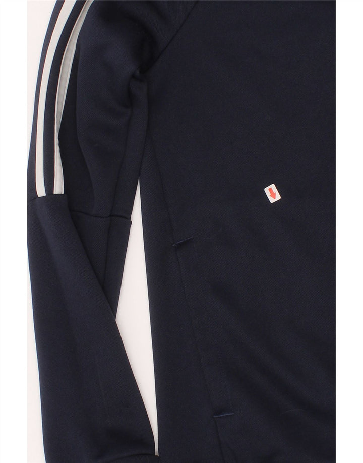 Adidas Boys Aeroready Tracksuit Top Jacket 11-12 Years Navy Blue Polyester