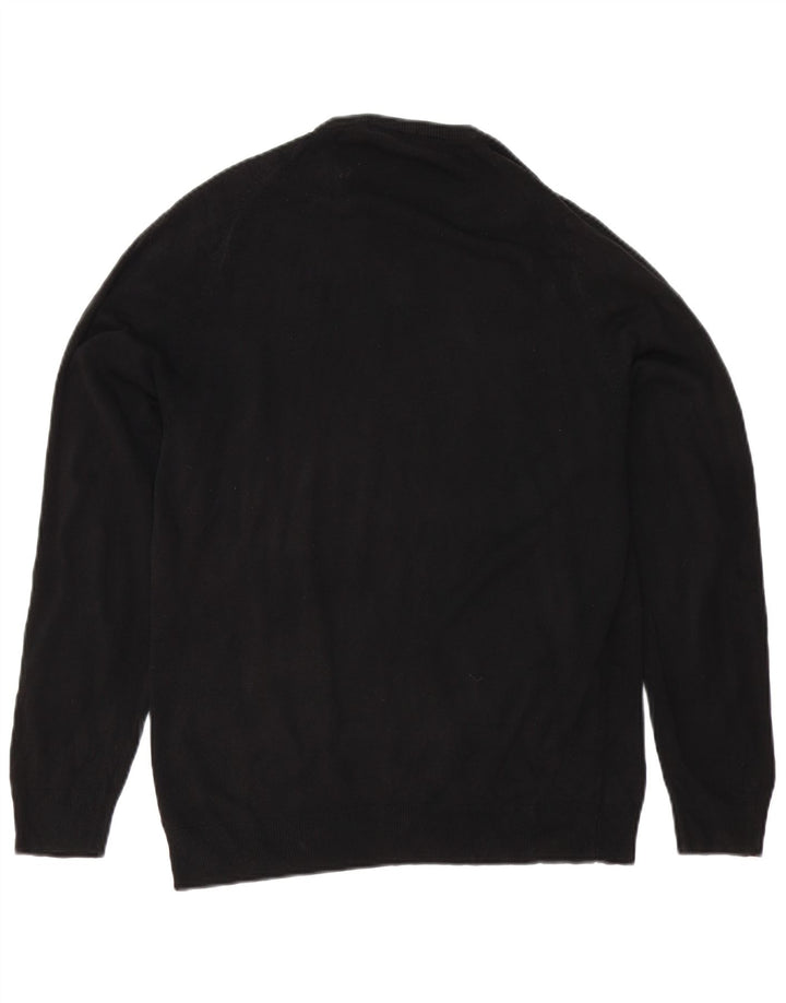 Marks & Spencer Mens Autograph V-Neck Jumper Sweater Medium Black Acrylic