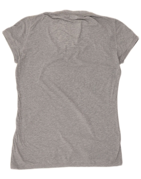 Nike Womens T-Shirt Top UK 8 Small Grey Flecked Cotton